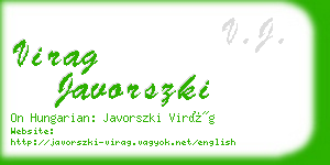 virag javorszki business card